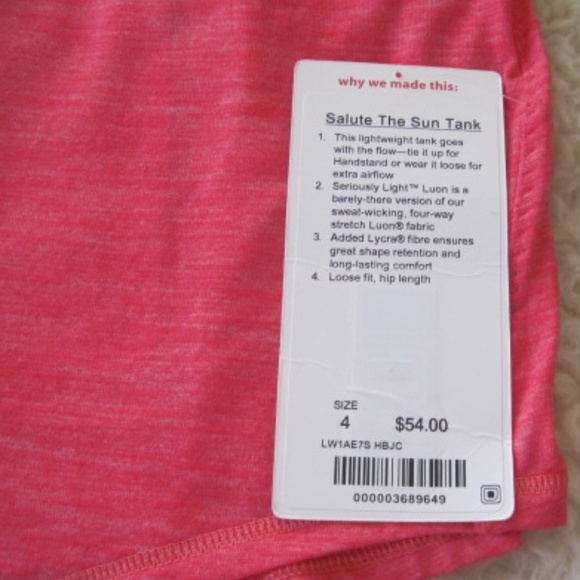 Lulu Lemon Salute The Sun Tank - Picture 10 of 10